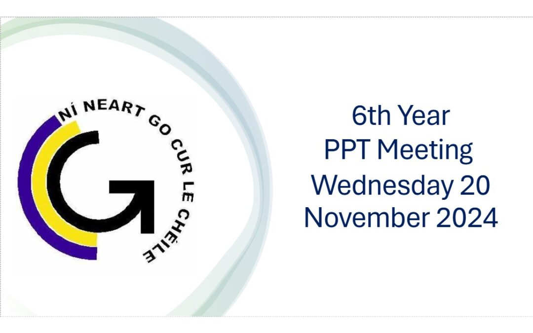 GCC 6th Year PPT Meeting Wednesday 20 November 2024